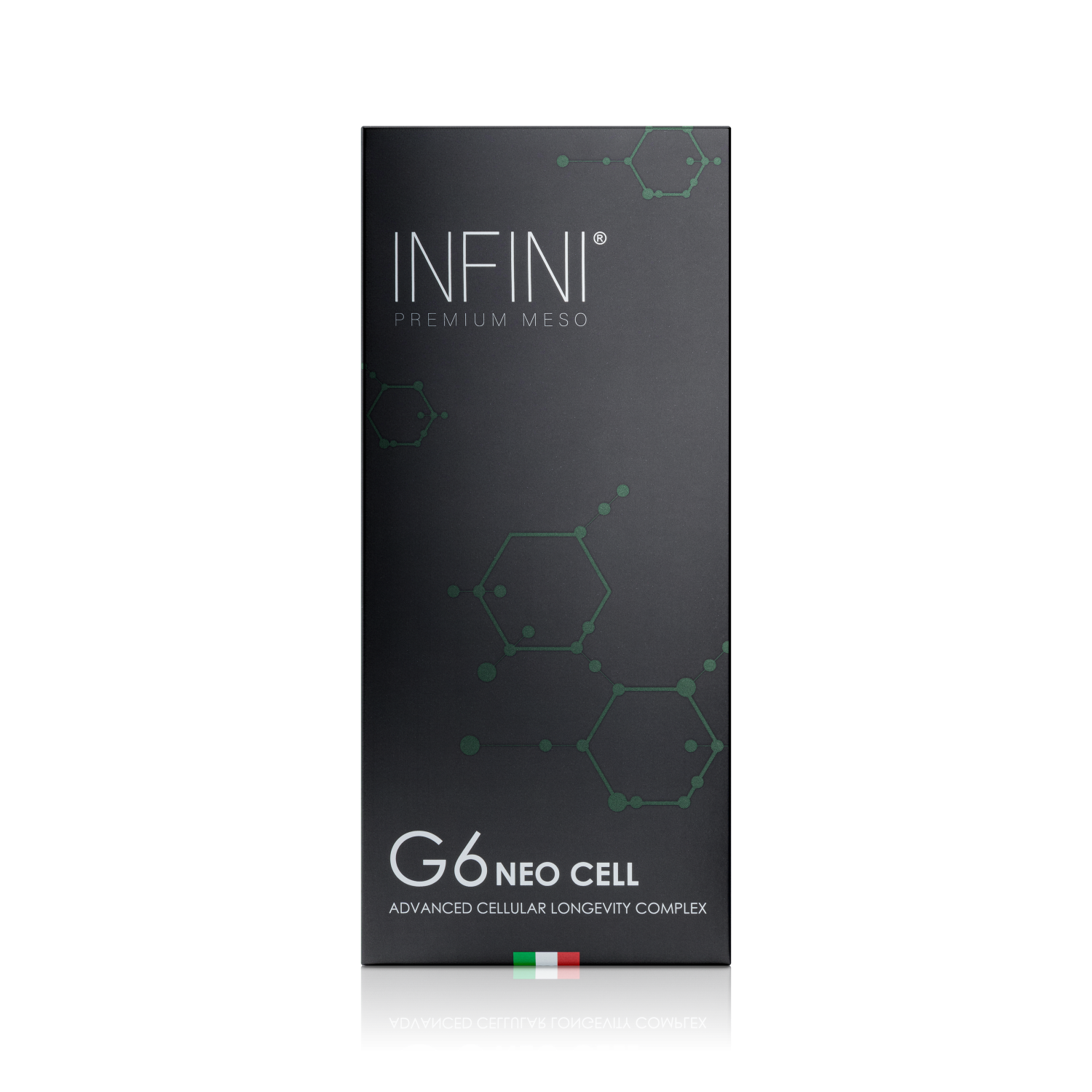 INFINI PREMIUM MESO G6 NEO CELL<br>ADVANCED CELLULAR LONGEVITY COMPLEX 
Fejlett mezoterápiás komplex a sejtes élettartam támogatására