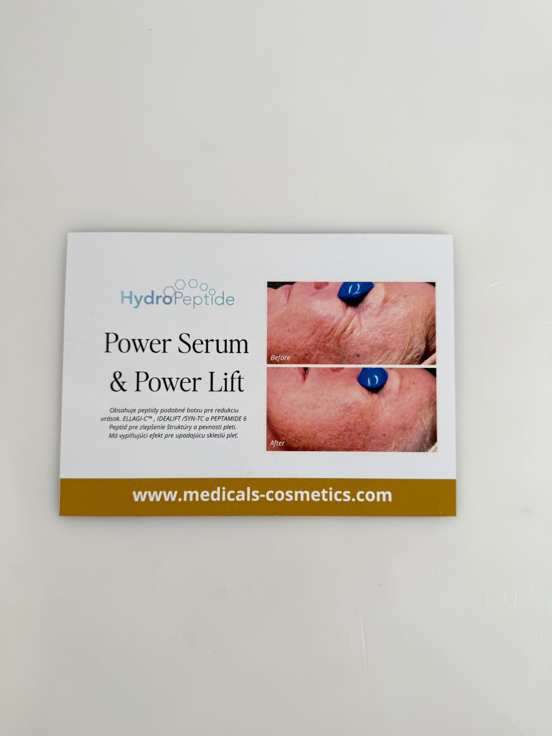 PROMO CARD WITH SAMPLES HP POWER SERUM + POWER LIFT 
Promo kártyák a Hydropeptide-től Power Serum + Power Lift mintákkal