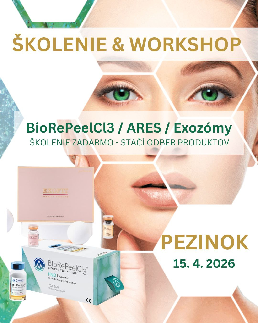 WORKSHOP BIOREPEELCL3 ARES EXOZÓMY 
Április 15. Képzés BioRePeelCl3, Ares, Exoszómák