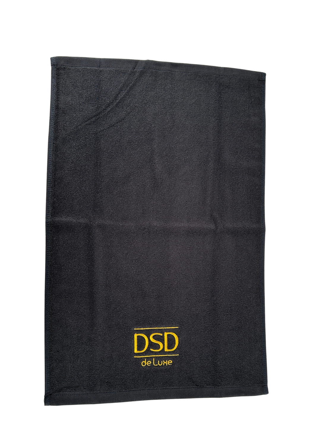 TOWEL DSD SMALL, BLACK WITH GOLDEN LOGO 
40x60 cm DSD logóval ellátott kis pamut törölköző, fekete arany hímzéssel