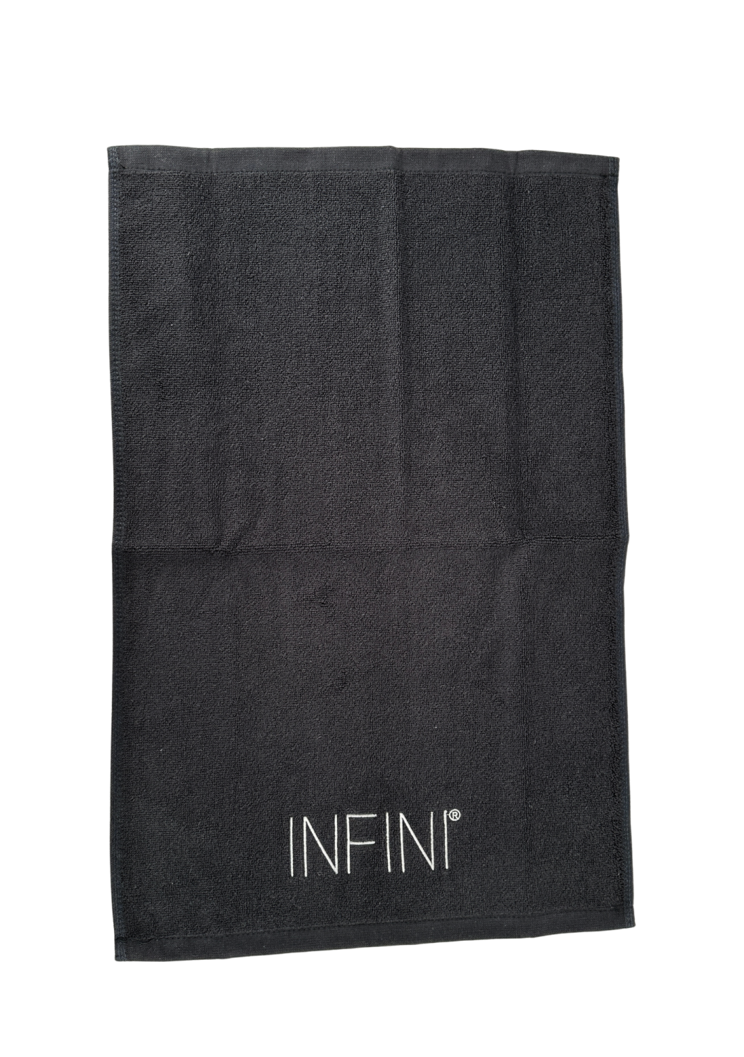 TOWEL INFINI SMALL, BLACK WITH WHITE LOGO 
40x60 cm DSD logóval ellátott kis pamut törölköző, fekete arany hímzéssel