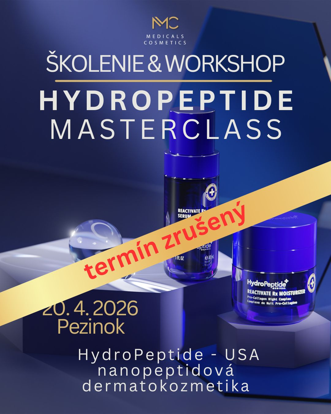 WORKSHOP HYDROPEPTIDE MASTERCLASS 
Április 20. Képzés HydroPeptide MASTERCLASS