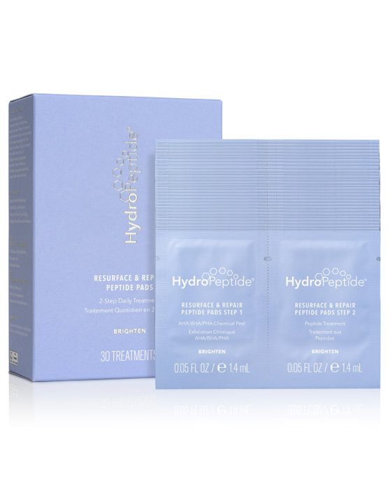HYDROPEPTIDE RESURFACE & REPAIR PEPTIDE PADS 
Fejlett, kétszintű hámlasztó kezelés peptidekkel
