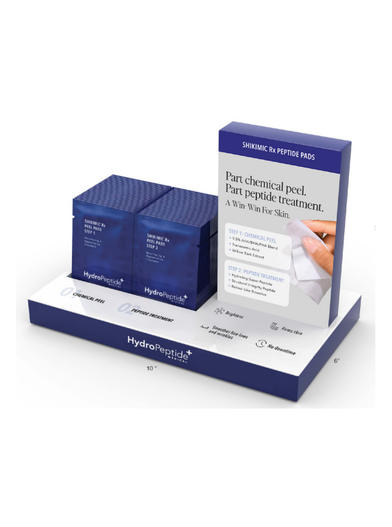 HYDROPEPTIDE SHIKIMIC RX PEPTIDE PADS DISPLAY 
Képviseleti kiállítási állvány a Shikimic RX Peptide Pads termékhez