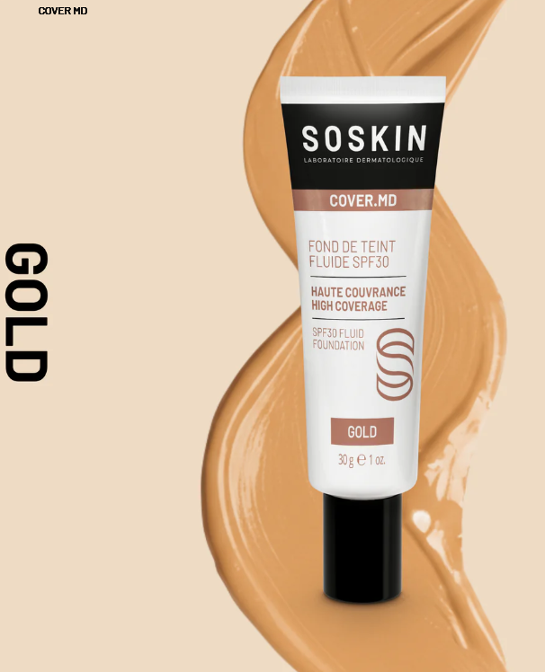 SOSKIN PARIS FLUID FOUNDATION SPF30 - BEIGE / COOL / GOLD 
Folyékony alapozó SPF 30