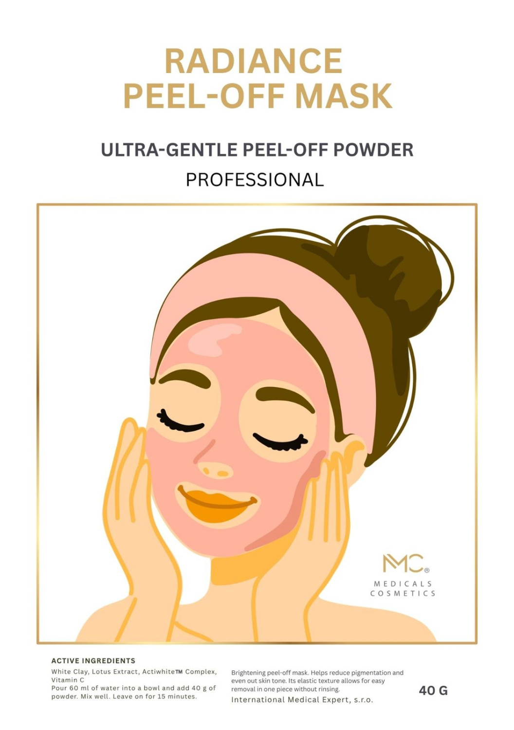 RADIANCE PEEL-OFF MASK 
Világosító alginát peel-off maszk a bőrtónus egységesítésére