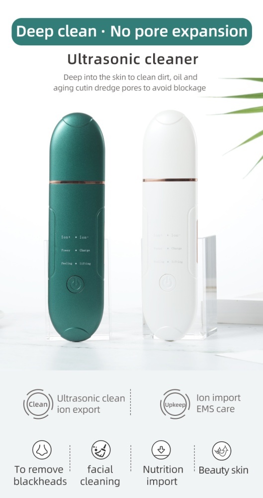 Professzionális ultrahangos spatula mélyreható bőrtisztításra<br>Ultrasonic Cleanser Skin Scraber