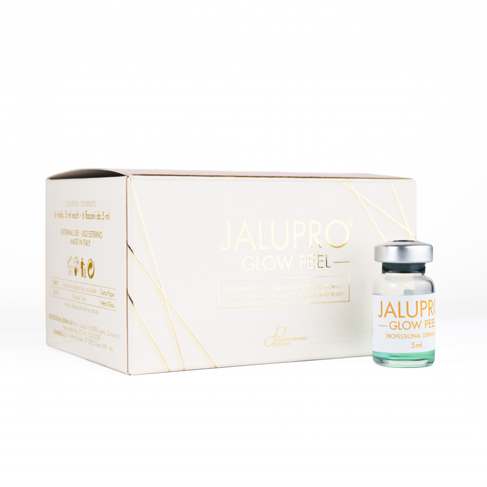 JALUPRO GLOW PEEL<br>Világosító TCA-hámlasztó kollagén-boosterrel<br>1 Box/ 6 ampulla x 5 ml<br>Kedvezmény 20%