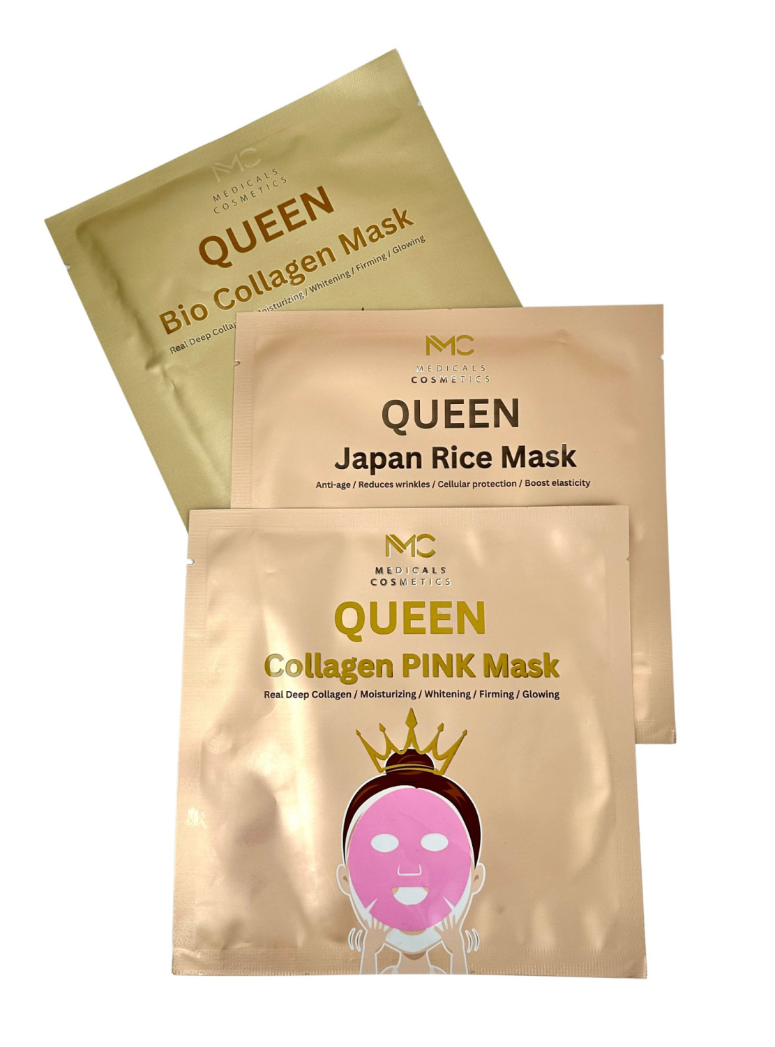 MEDICALS COSMETICS QUEEN COLLAGEN PINK MASK 
Hidrogél arcpakolás Medicals Cosmetics kollagénnel, hialuronsavval és niacinamiddal