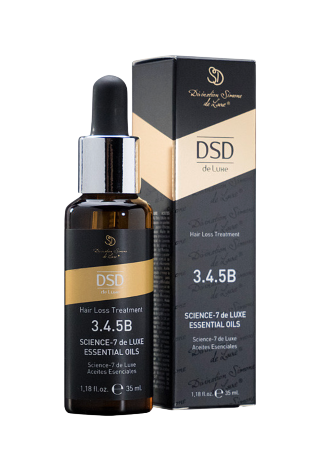 DSD SIMONE DE LUXE SCIENCE-7 DE LUXE ESSENTIAL OILS 
3.4.5B  Hajerősítő a hajhullás ellen. Illóolajok és alapolajok keveréke, amely a zsíros fejbőr szabályozására, a korpásodás ellenőrzésére és a haj növekedésének támogatására szolgál.