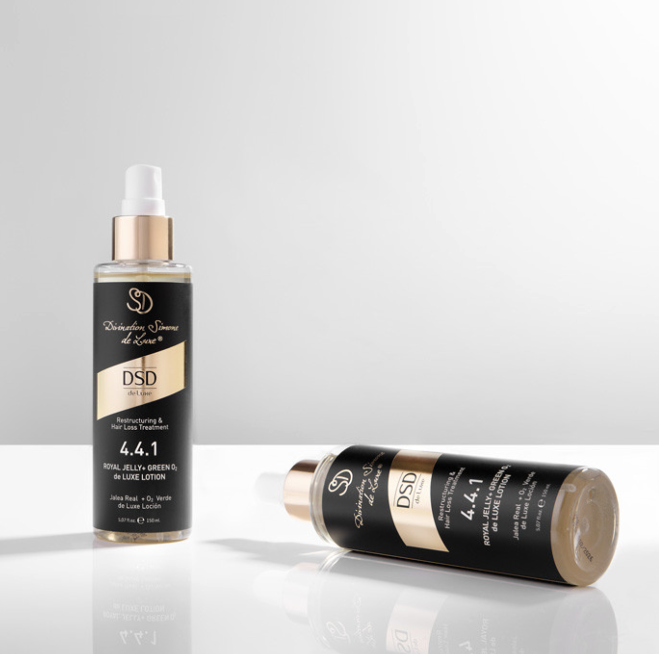 DSD SIMONE DE LUXE ROYAL JELLY + GREEN O2 LOTION 
4.4.1 Erősítő spray királyi méhvéllel a szép hajért. Fényességet, erősséget és térfogatot ad a hajnak.