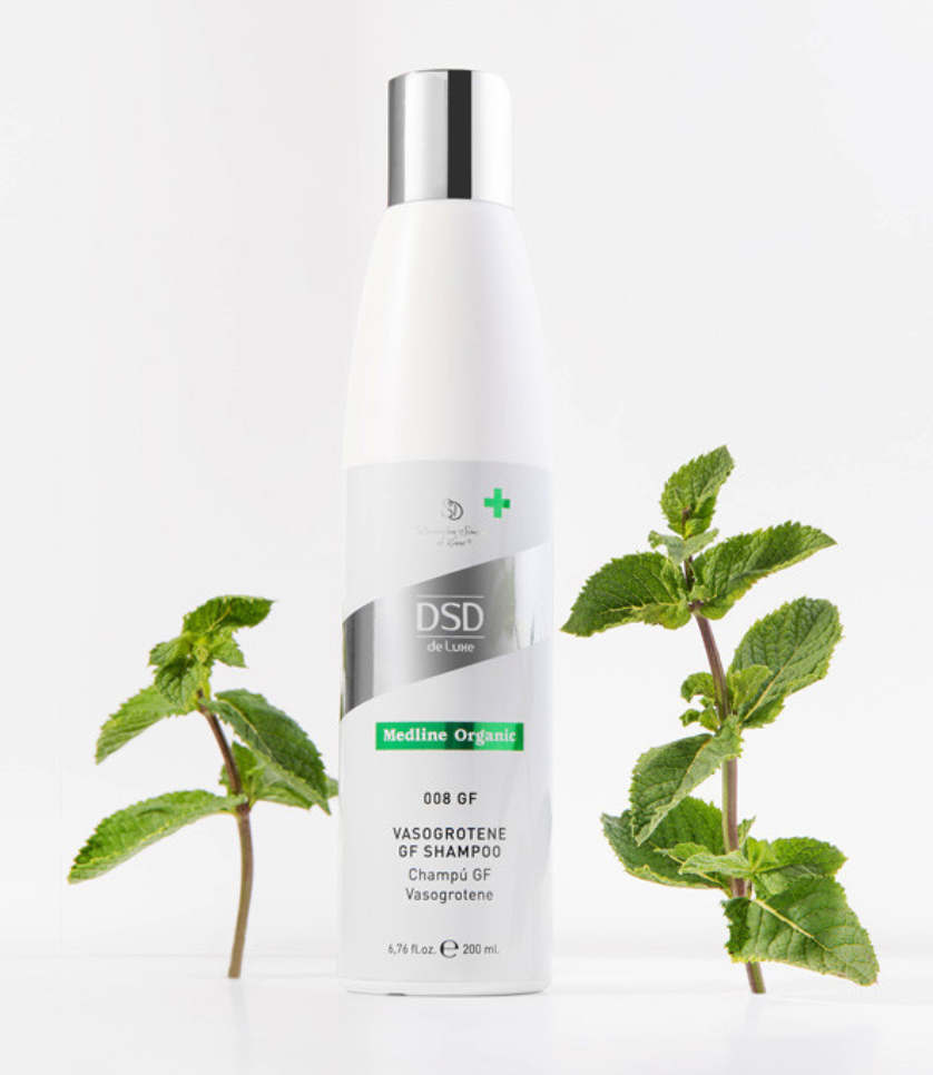 DSD SIMONE DE LUXE GF VASOGROTENE GF SHAMPOO GROWN FACTORS 
008 Természetes sampon a haj növekedéséhez növekedési faktorokkal, szulfátok és parabének nélkül.