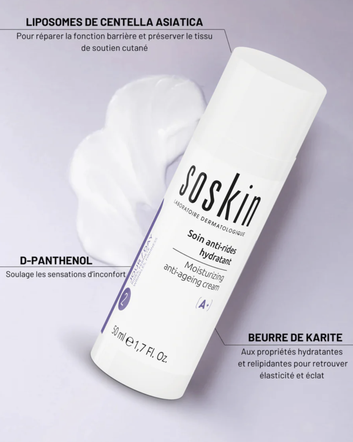 SOSKIN MOISTURIZING ANTI- AGENING CREAM 
Anti-Aging hidratáló krém