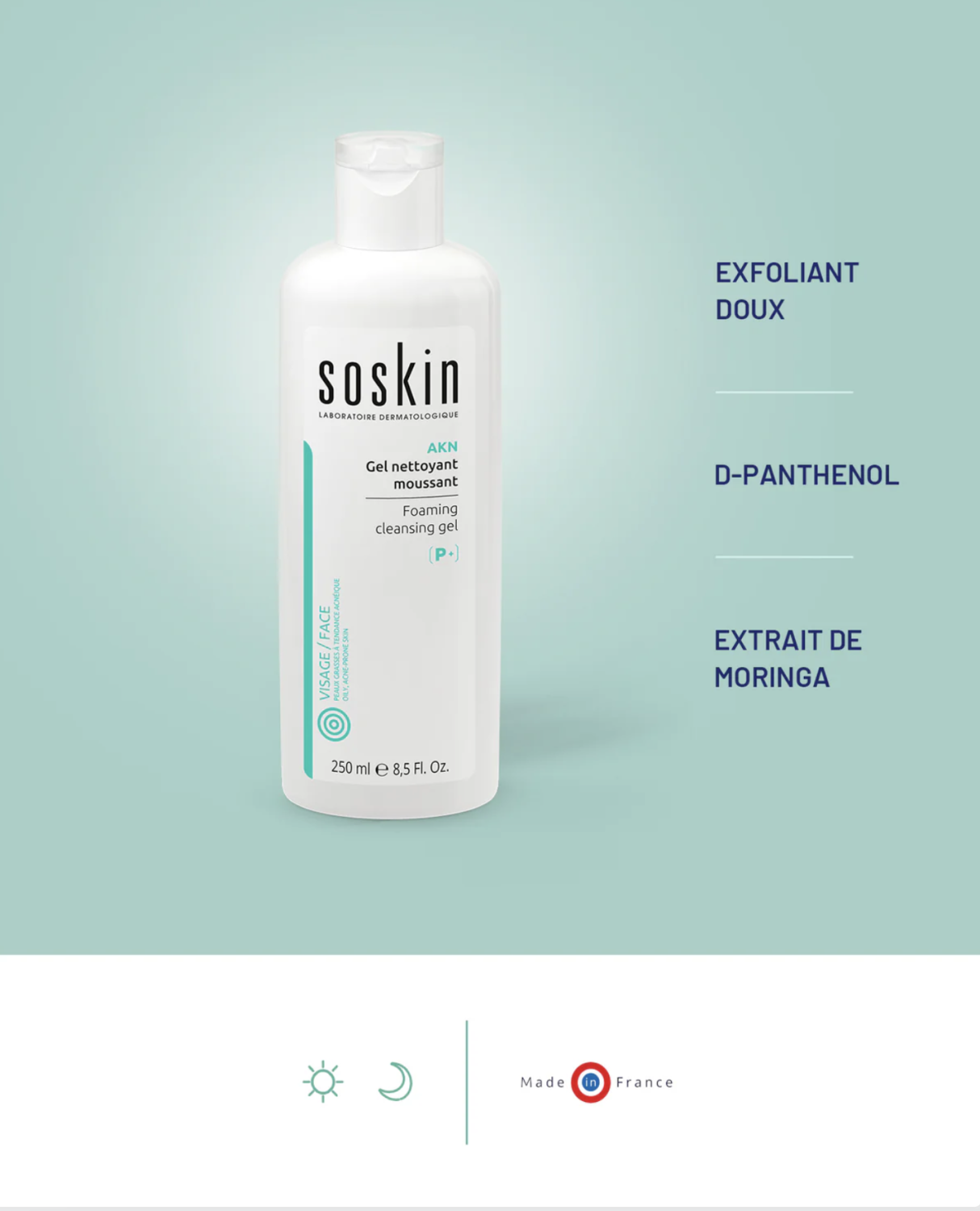 SOSKIN AKN FOAMING CLEANSING GEL 
Tisztító zselé aknés bőrre és pórusokra