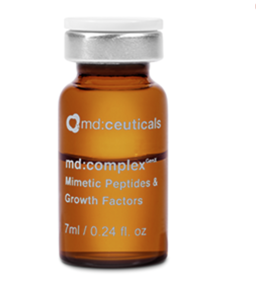 MD:CEUTICALS md:COMPLEX GENX MIMETIC PEPTIDES & GROWNH FACTOR 
Mezoterápiás koktél növekedési faktorokkal és peptidekkel. Fiatalít, és a bőrt a DNS szintjén, egészen sejtszintig újraindítja.