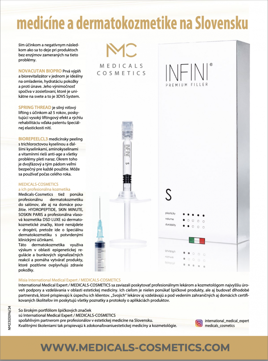 MEDICALS-COSMETICS csúcs az esztétikai orvoslásban és a dermatokozmetikában Szlovákiában